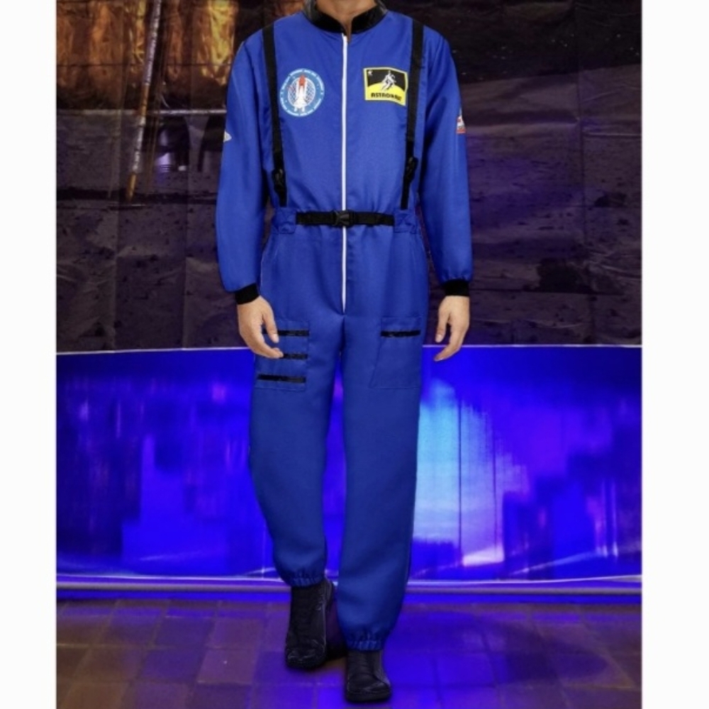 Astronaut Costume Adult Blue Halloween Astronaut Jumpsuit